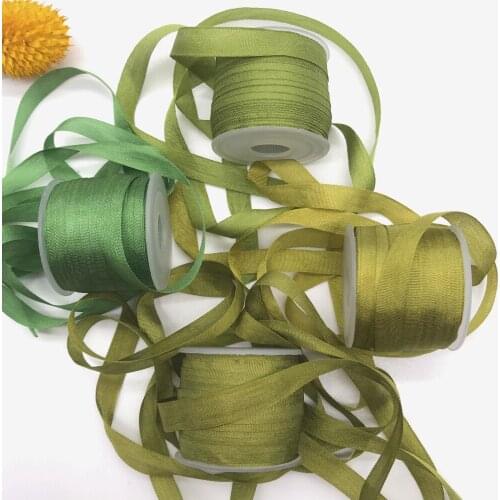 7mm, 10yards/color,silk set,100% real pure silk thin normal silk ribbons for embroidery and handcraft project,gift packing