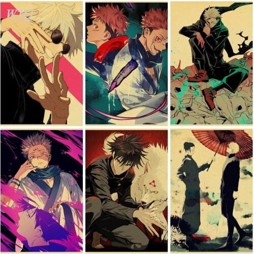 Anime Posters Jujutsu Kaisen Poster Retro Poster Canvas Painting Wall Art Picture Home Decor Photos for Childrens Room Decor