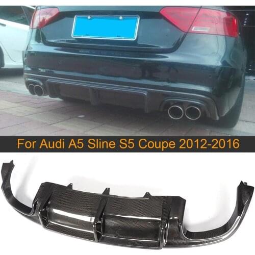 Car Rear Bumper Diffuser Lip Spoiler for Audi A5 Sline S5 Coupe 2012-2016 Convertible Non A5 Standard Rear Diffuser Carbon Fiber