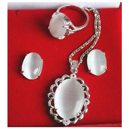 Free shipping Beautiful lucky green pink blue stone Cat eyes tiger crystal zircon pendant earrings ring set