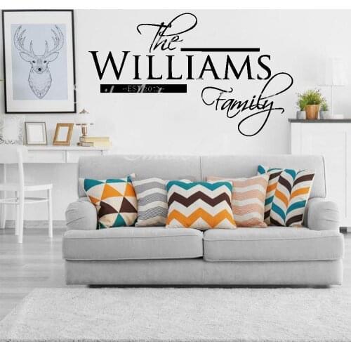 Free shipping Custom Name Family Wall Art Decal Decoration Fashion Sticker For Babys Rooms Waterproof Wall Art Decal