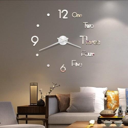 Large Wall Clock Diy Wall Clock 3d Mirror Surface Sticker Home Office Decor Clock Stickers Oversize Wall Clock Home Letter Home