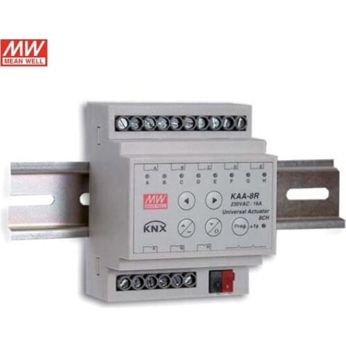 MEAN WELL KAA-8R 16A 8-Channels KNX Universal Actuator For Intellient Home Lighting Smart home/Luxury Villas/LED Indoor Lighting