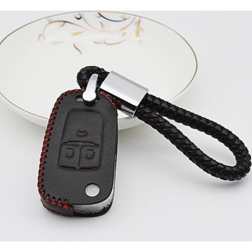 For Opel Astra H J G Vectra B C Insignia Corsa D Mokka Zafira B Genuine Leather Car Key Cover Case Key Ring Protection Shell Bag