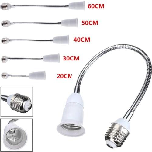 Adjustable Angle E27 To E27 LED Lamp Base Bulb Socket With 20CM 30CM 40CM Extension Light Holder Converters Lighting Accessories
