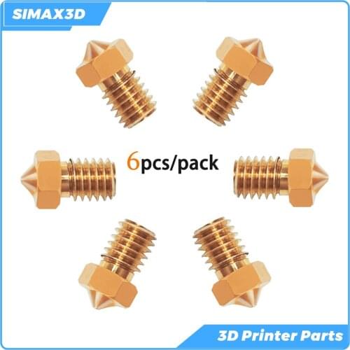 SIMAX3D 3D printer kit accessories 6pac 3D Printer Nozzle 0.4mm MK8 Extruder Head for impresora DIY 3D Printer ender3 pro hotend