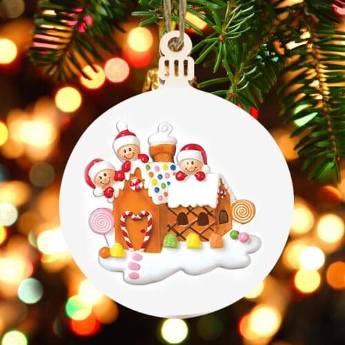 Creative Wood Round Shape Santa Claus Hanging Pendant Christmas Tree pendant Decor Gift