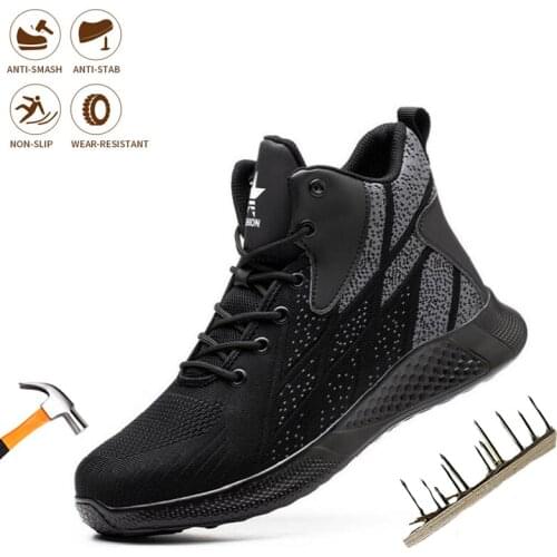 Men Safety Work Shoes Indestructible Steel Toe Caps Work Sneakers Security Shoes Anti-puncture Anti-smash Comfor Outdoor Boot