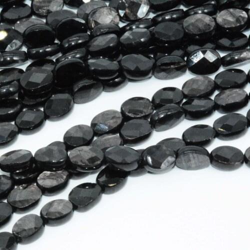Natural Hypersten / Hypersthene Faceted Flat Oval Beads 6x8mm