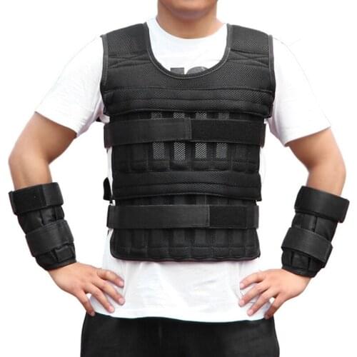 Upgraded Version 20Kg Adjustable Steel Plate Vest Shoulder Pad Weight Sand Clothing Empty Vest Weighted Training Fitness