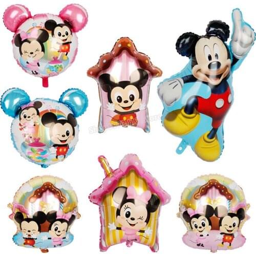 Original Authorized Mickey Minnie Aluminum Film Balloon 25 Inch Cute Head Cartoon Mickey Mouse Party Balloons Disney Series Gift