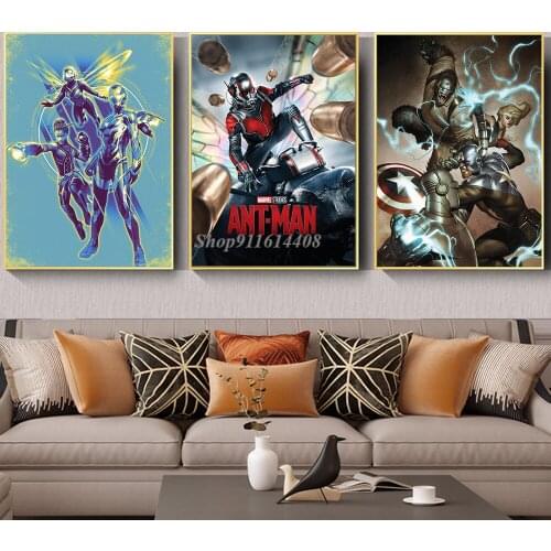 Anime Poster Art Print Living Room Decor Classic AntMan Superhero Marvel Poster Movie Avengers Canvas Painting Wall Art Pictures