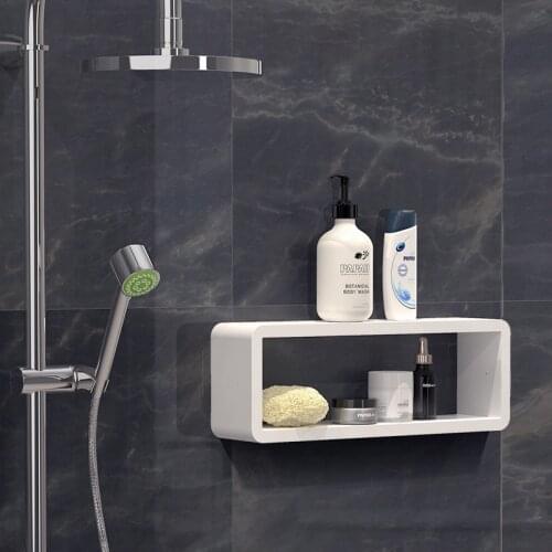 Cosmetics Holder Floating Shelves Plastic Bathroom Wall Racks Waterproof Corner Shelf Bathroom Caddy Frame Free Shipping