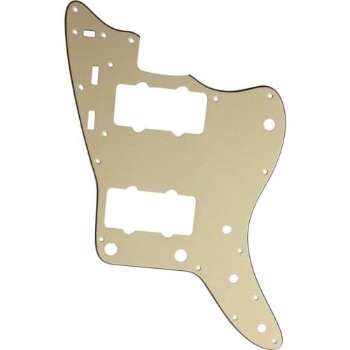 Pleroo Custom Guitar pickgaurd - For US Jazzmaster style Guitar pickguard Replacement , 3 Ply Vintage Yellow