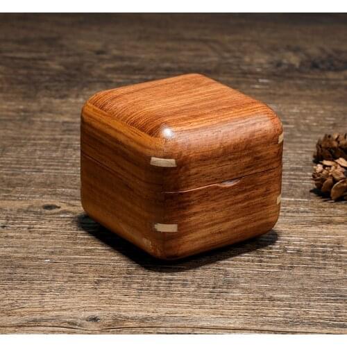 Luxury Mini Wood Wooden Jewelry Packing Case Portable Wedding Necklace Pendant Women Men Display Travel Box Birthday Gift