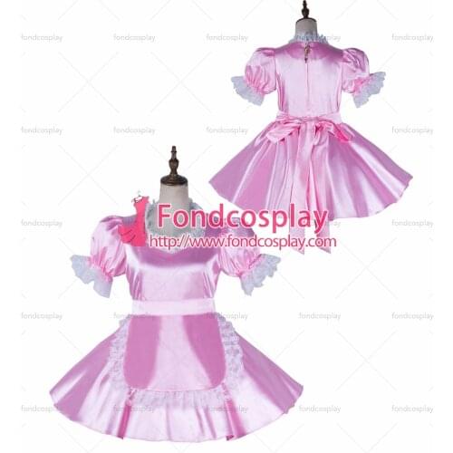 Sissy maid satin dress lockable Uniform cosplay costume Tailor-made[G2167]
