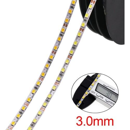 DC 12V LED Tape Strip Light 5m SMD 2025 168LED/M 3mm PCB White/Warm White Not Waterproof Backlight Indoor Lighting Home Decor