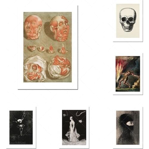 Dark Art Poster Print-William Blakes Prophecy-Symbolic Retro Illustration-Antique Quirk