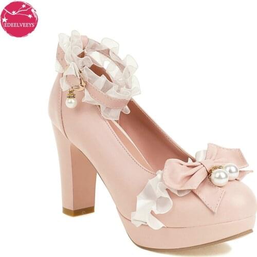 Butterfly Heels Platforms Zapatos Mary Jane Plataforma Lolita Shoes Women Pumps Tacones Mujer Talons Hauts De Escarpins Femme