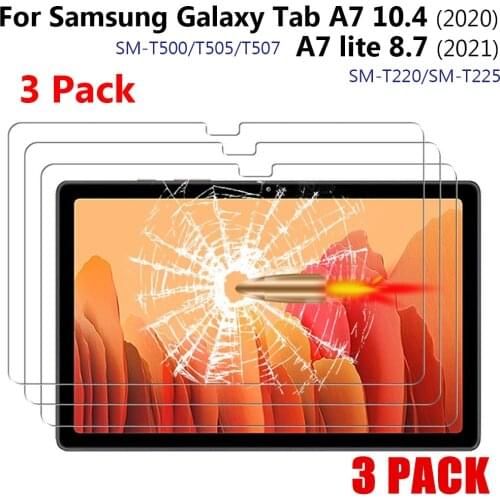 3Piece Glass Protector for Samsung Galaxy Tab A7 10.4 2020 Screen Protective Film for Samsung Galaxy Tab A7 SM-T500 T505 A7 Lite
