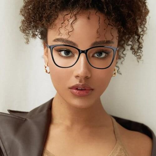 53114 Cat Eye Womens Anti-Blue Light Glasses Frame Tr90 Optical Spring Legs Fashion Computer Eyeglasses