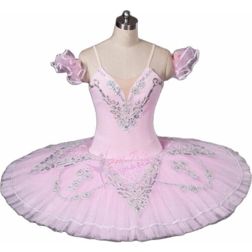 Women Professional ballet tutu pink silver competition professional tutus recital platter ballet stage costume ballet dress