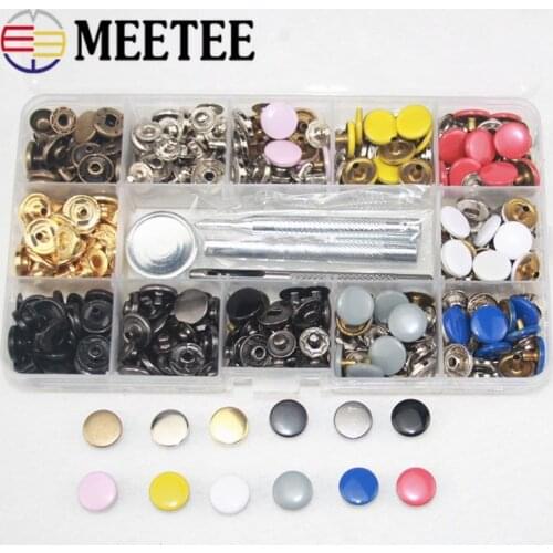 120sets 12.5mm Color Snap Buttons 633# Metal Snap Press Studs Fasteners with Installation Tool for Clothes Leather Bags Sewing