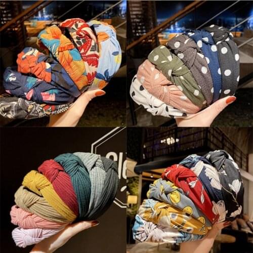 2021 Womens Wide Womens Hair Bands Womens Multicolor Candy Color Cloth Hair Bands Adult Hair Accessories