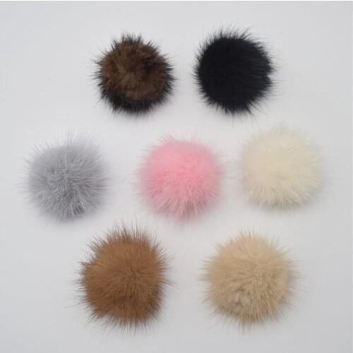 5pcs Large Mink Fur Ball Pompoms for Ring Earring Shoes Clothes DIY Jewelry Findings