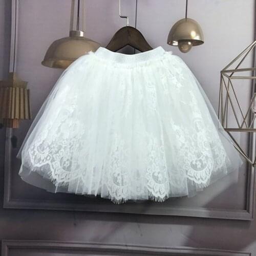 Summer Baby Girls White Lace Tutu Skirts Fluffy Pettiskirt Kids Skirts Princess Evening Party Dance Skirt Soft Short Tutu Skirt