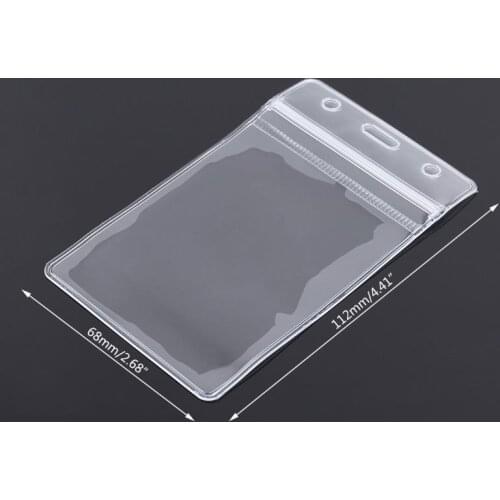 Popular Clear PVC Badge Work Exhibition ID Name Waterproof Card Holders 5X 20CA