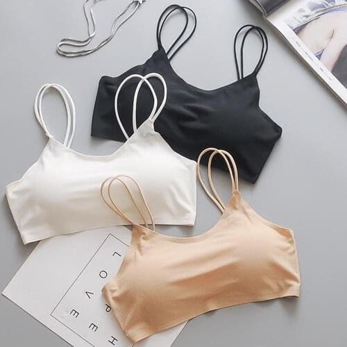 Women Sexy Bra Top Elastic Women Sexy Bra Top Vest Breathable Chest Pad Wearing Sports Bra Without Bones Intimates Free Shipping