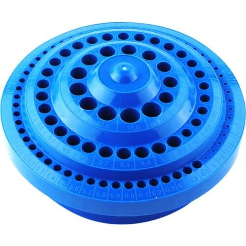 Drill Bit Storage Case Organizer Box Container Holder Stand Round W/ 100 Holes For Household Woodworking Accessories
