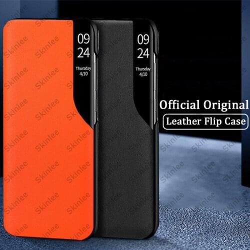 Skinlee Flip Case For Samsung Galaxy Note 10 Plus Window Flip Shockproof Transparent View Leather Cover For Samsung Note 10 Case