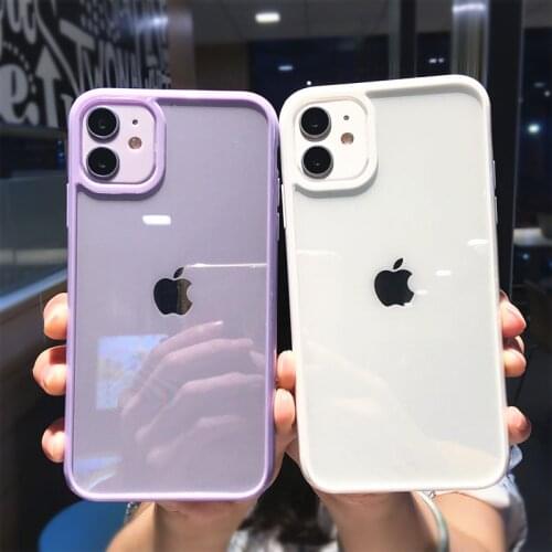 Fashion Luxury Candy Shockproof Phone Case For iphone 12 Mini 11 Pro XS MAX XR X SE 2020 7 8 Plus Soft transparent Back Cover