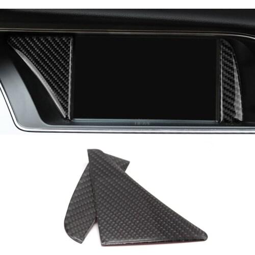 For Audi A4 B8 2009 2010 2011 2012 2013 2014 2015 2016 Carbon Fiber Interior GPS Navigator Trim Cover