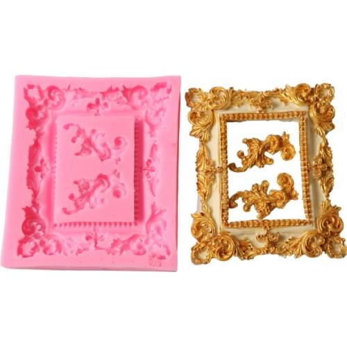 Sugarcraft Retro Lace Frame Silicone Fondant Cake Cupcake Broder Decorating Tools Chocolate Gumpaste Mold for Kitchen Baking