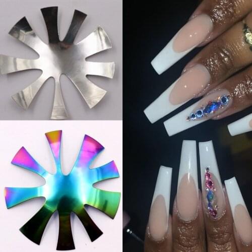 French Smile Nails Cutter Deep Oval Almond Shape Tips C Curve Acrylic Manicure Nail Art Template Tools