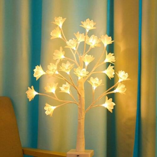 Thrisdar DIY Simulation Orchid Tree Lamp 60CM Christmas Flower Tree Night Lights USB Operated for Bedroom Desktop Party Decor