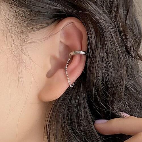 Personality Design Non Piercing Clip Earrings For Women Metal Gold Silver Color No Pierced Chain Tassel Ear Clips Jewelry