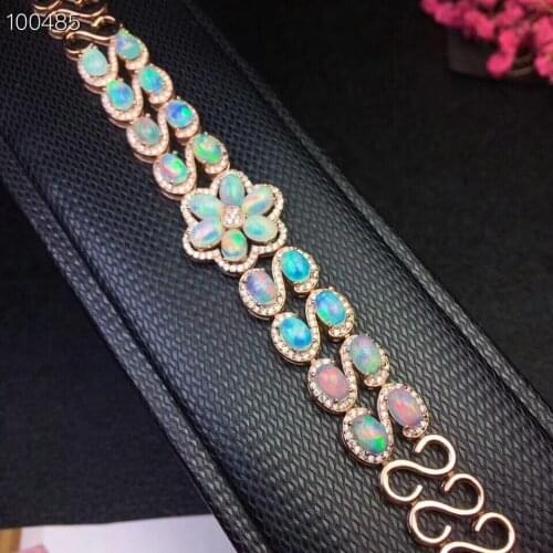 KJJEAXCMY fine jewelry 925 pure silver inlaid natural OPA women bracelet jewelry support test