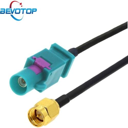 1PCS Extended Fakra Z Male to SMA Male Plug GPS Antenna Extension Cable Coaxial RG174 Pigtail for Auto Car Vehicle