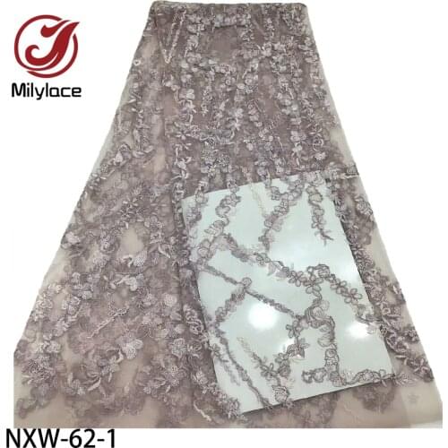 Latest Nigerian Net Laces Fabrics High Quality Embroidered African Laces Fabric French Tulle Lace Material for Dress NXW-62