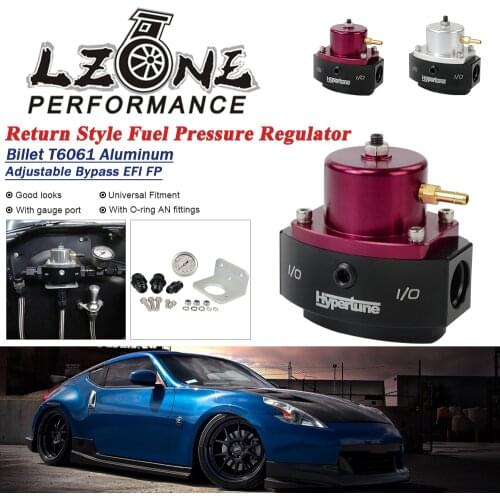 LZONE - 12-880 E85 Compatible Return Adjustable Style Billet Aluminum Bypass Fuel Pressure Regulator with AN6*1 AN8*2 Fittings