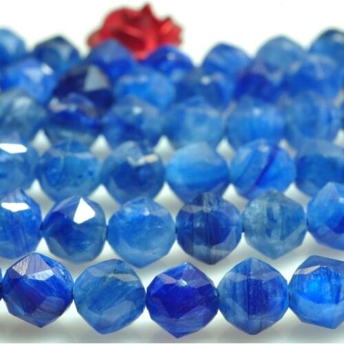 Natural Blue Kyanite Diamond Faceted Round Loose Beads Wholesale Gemstone Semi Precious Stone Bracelet Necklace Jewelry Making