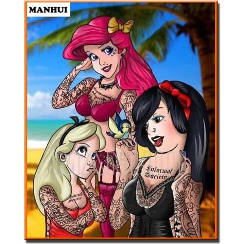 New Diy diamond painting Three beautiful girls Diamond Cross Stitch diamond painting mosaic crafts Home Decoration MH485