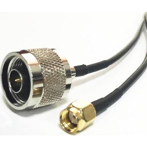 New Modem Coaxial Cable N Male Plug Connector Switch RP-SMA Male Plug Connector RG174 Cable 20CM 8" Adapter