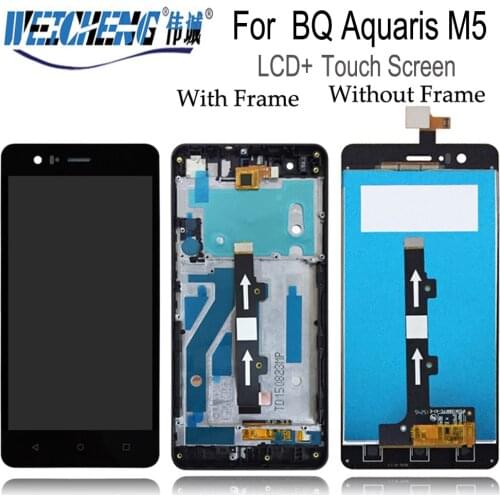 New WEICHENG For BQ Aquaris M5 Lcd Display +Touch Screen Digitizer Assembly With Frame For BQ m5 LCD +free tools