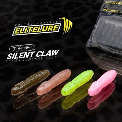 10 Pcs/Pack Elitelure Sinking Soft Fishing Gray Tube Worm Bait Silicone Pupa Hula Grubs Lure For Bass Perch Fish