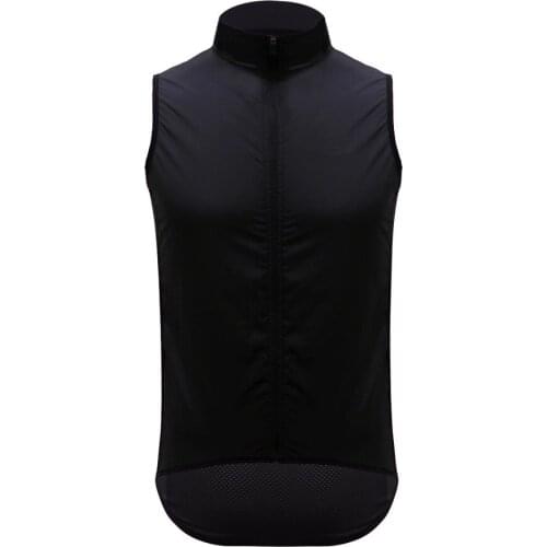 2022 New All Black Pro Cycling Windproof Waterproof Gilet Vest Lightweight cycling vest mesh fabric at back Ropa Ciclismo
